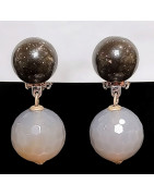 Boucles Bakélite Boules facettées à clips (s)