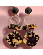 Boucles Bakélite Boules "Créateur" à Clips Plaqué or (s)