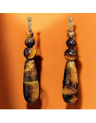 Boucles Œil de tigre Plaquées or (s)
