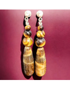 Boucles Œil de tigre Métal argenté (s)