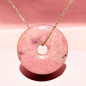 Pendentif Rhodonite Donut sur chaîne dorée (s)