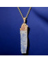 Pendentif Cyanite bleue sur chaîne acier (s)