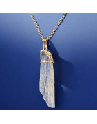 Pendentif Cyanite bleue sur chaîne acier (s)
