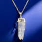 Pendentif Cyanite bleue sur chaîne acier (s)