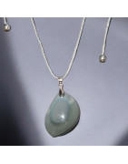 Pendentif Obsidienne Œil céleste sur Ovale sur cordon réglable (s)