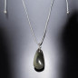 Pendentif Obsidienne Œil céleste sur Ovale sur cordon réglable (s)