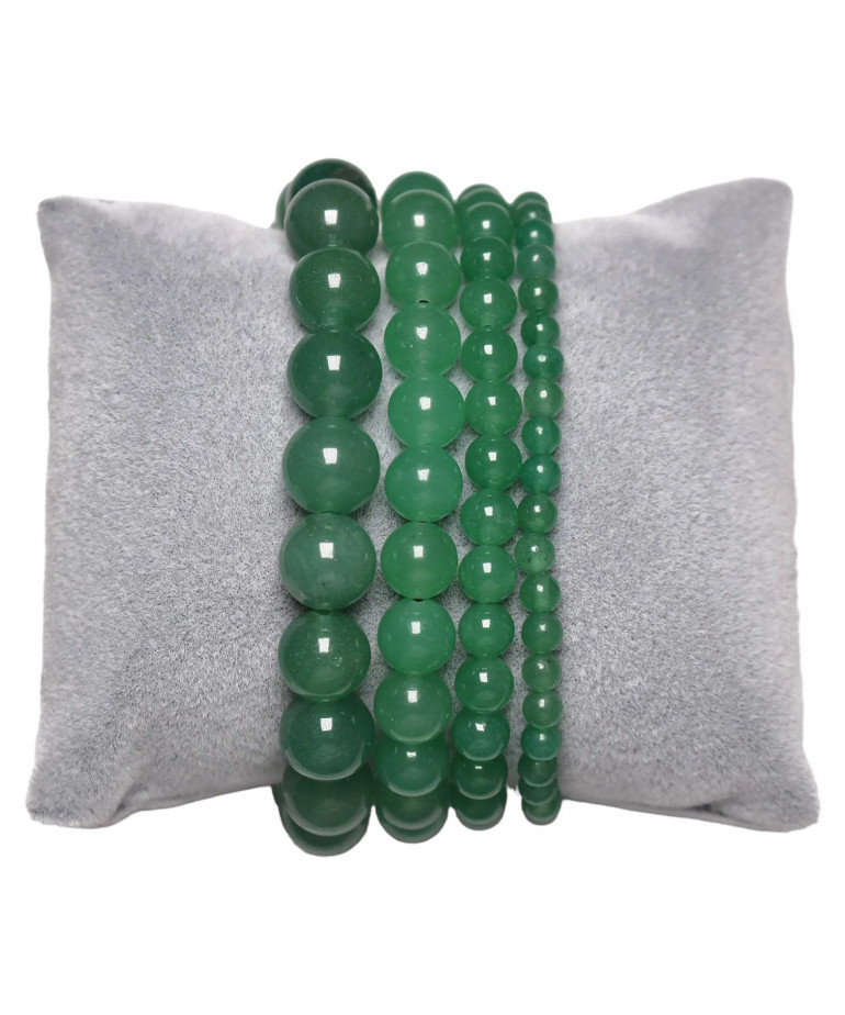 Bracelet aventurine verte pierres rondes