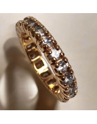 Anneau Aigue marine Argent 925 plaqué or (Vermeil) Taille 52 (s)