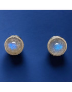 Boucles Labradorite "Clou" Argent 925 (s)