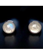 Boucles Pierre de lune "Clou" Argent 925 (s)