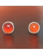 Boucles Agate de feu "Clou" Argent 925 (s)