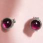 Boucles Grenat "Clou" Argent 925 (s)