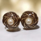 Boucles Bakélite Emaillée et Perle de Majorque "Créateur" à clips (s)