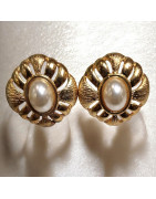 Boucles Perles de Majorque Plaquée or à clips (s)