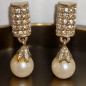 Boucles Perles de Majorque et Swarovski à Clips dorées (s)
