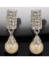 Boucles Perles de Majorque et Swarovski à Clips argentées (s)