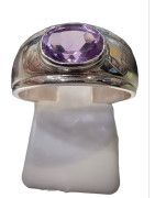 Bague améthyste argent 925 taille 56