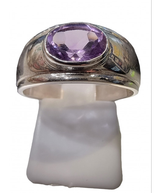 Bague améthyste argent 925 taille 56
