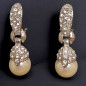 Boucles Perles de Majorque et Swarovski à Clips argentées (s)