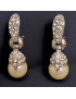 Boucles Perles de Majorque et Swarovski à Clips argentées (s)