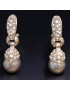 Boucles Perles de Majorque grises et Swarovski à Clips argentées (s)