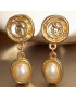 Boucles Perles de Majorque grises et Médaillon à Clips dorées (s)