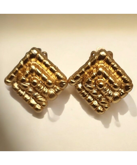 Boucles Carrées Fantaisie à Clips dorées (s)