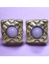 Boucles Perles de verre Carrées Fantaisie à Clips argentées (s)