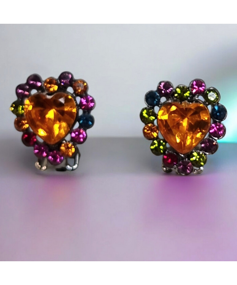 Boucles Swarovski Cœur à Clips (s)