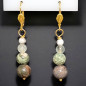 Boucles Bronzite Turquoise d'Afrique Fluorite et Jaspe Perles rondes (s)