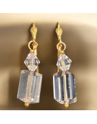 Boucles Cristal de roche Plaquées or (s)