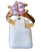Bague améthyste plaquée or taille 55