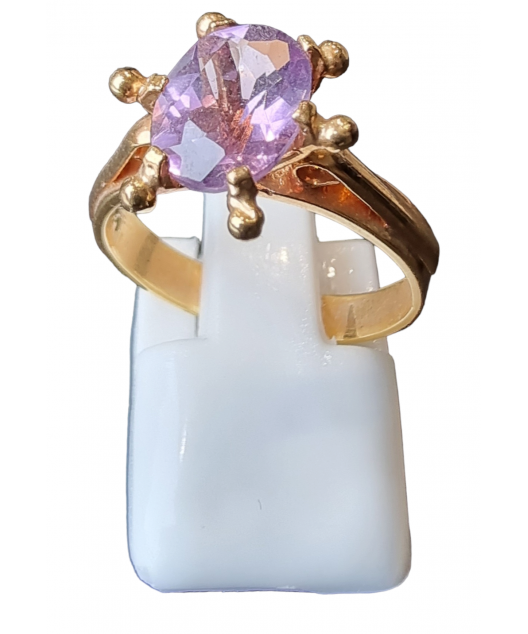 Bague améthyste plaquée or taille 55
