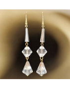 Boucles Cristal de roche Plaquées or (s)