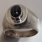 Bague Saphir noir Black Star Argent 925 Taille 58 (s)