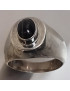 Bague Saphir noir Black Star Argent 925 Taille 58 (s)
