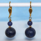 Boucles Lapis-lazuli Boules Plaquées or (s)