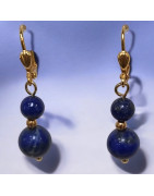 Boucles Lapis-lazuli Boules Plaquées or (s)