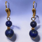 Boucles Lapis-lazuli Boules Plaquées or (s)