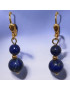 Boucles Lapis-lazuli Boules Plaquées or (s)