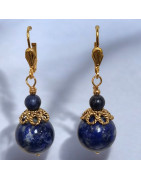 Boucles Lapis-lazuli Boules Plaquées or (s)