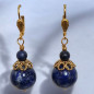 Boucles Lapis-lazuli Boules Plaquées or (s)