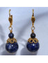 Boucles Lapis-lazuli Boules Plaquées or (s)