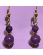 Boucles Phosphosidérite Pierre rondes Plaquées or (s)