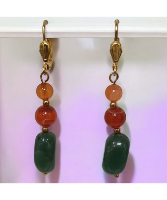 Boucles Aventurine verte et...