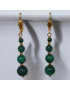 Boucles Malachite Pierres rondes plaqué or (s)