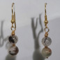 Boucles Quartz Tourmaline et Crazy lace Plaqué or (s)