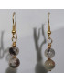 Boucles Quartz Tourmaline et Crazy lace Plaqué or (s)