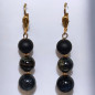 Boucles Œil de faucon et Onyx mate Plaqué or (s)