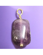 Pendentif Améthyste avec attache dorée (s)